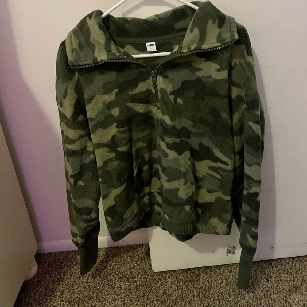 Old Navy Kids Quarter Zip Camo Jacket